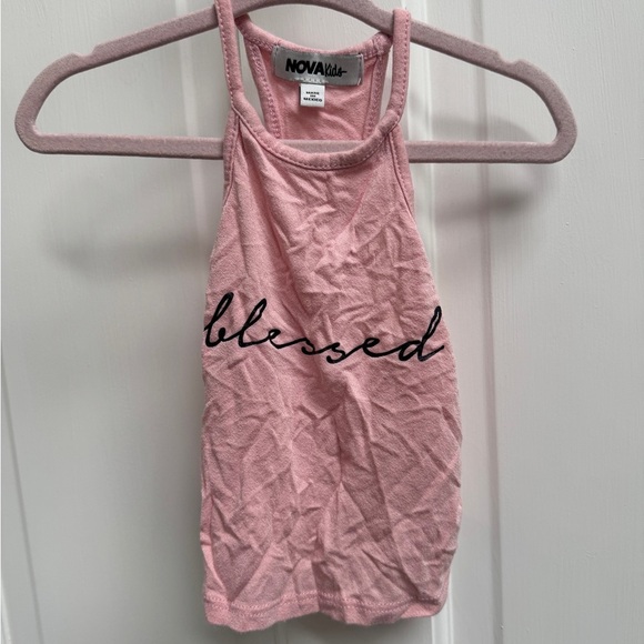 Nova Kids 12M Girls Pink Blessed Tank Top Blouse - Picture 1 of 4